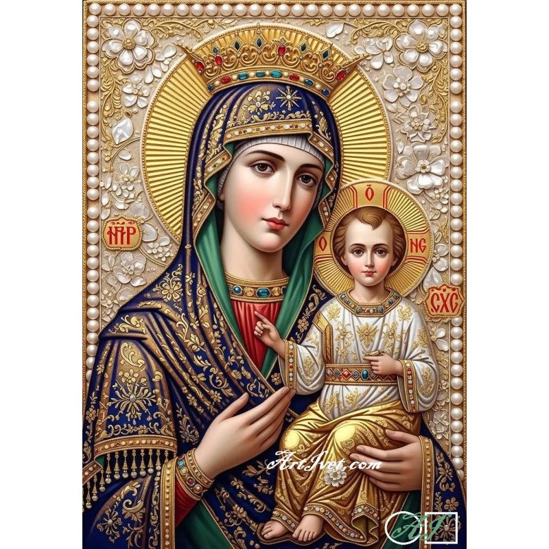 Goblen  de  diamante - Fecioara cu pruncul - Regina Reginelor